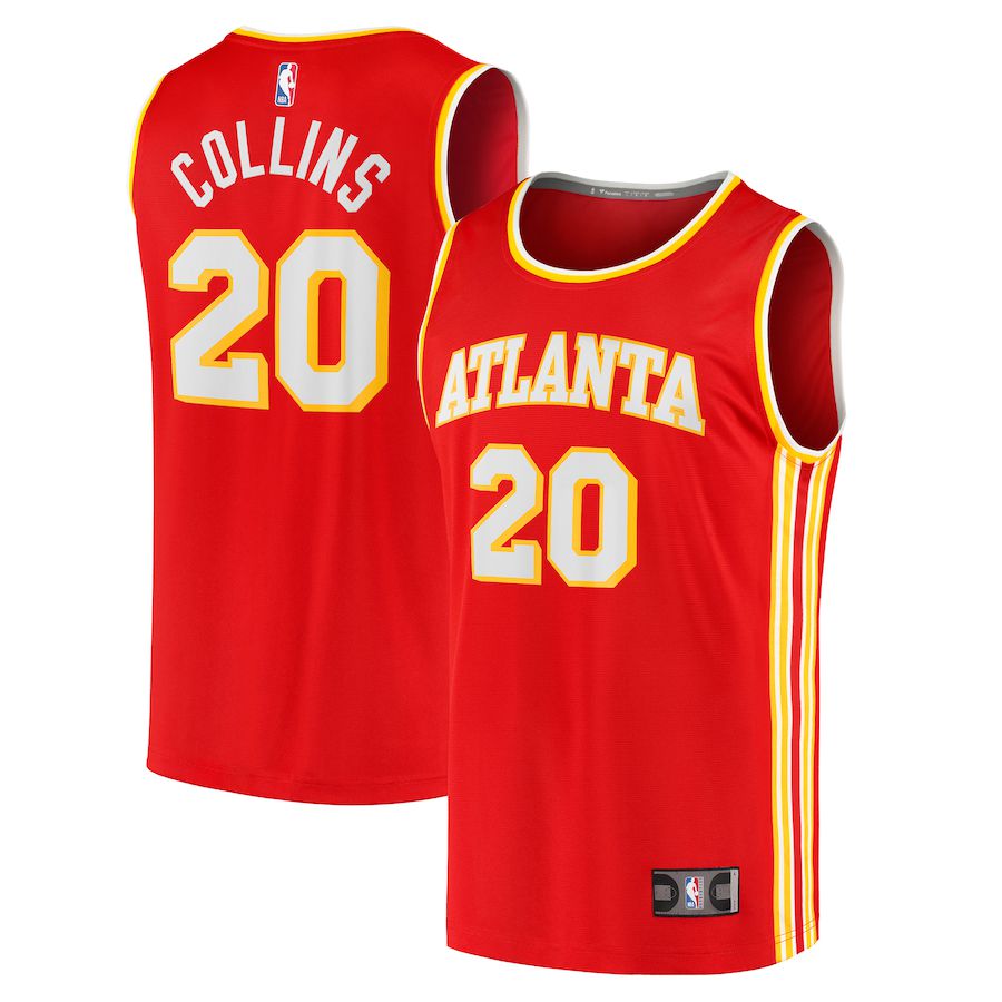 Men Atlanta Hawks #20 John Collins Fanatics Branded Red Icon Edition 2021-22 Fast Break Replica NBA Jersey->youth nba jersey->Youth Jersey